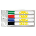 Dry Erase Marker 4 Pack - Bullet Tip, Low Odor, Broadline - USA Made